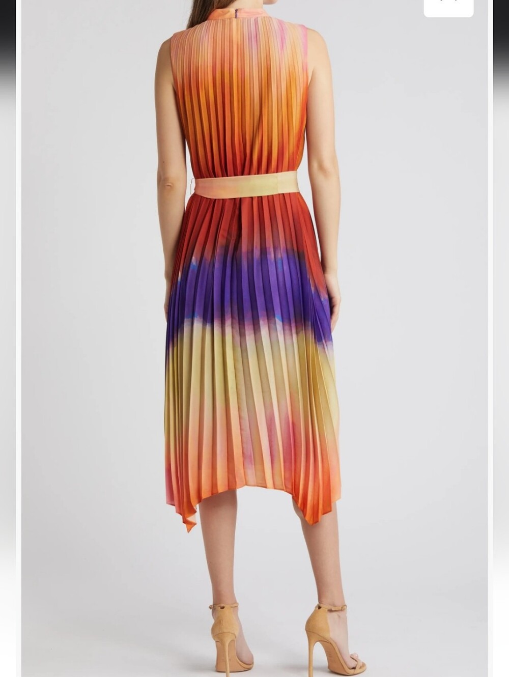 Tahari ASL Multicolor Pleated Trapeze Dress NWT Size 10 - Picture 2 of 8